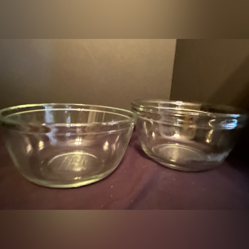 Anchor Hocking Clear Glass Oven Proof Mixing Bowls Set Of 2